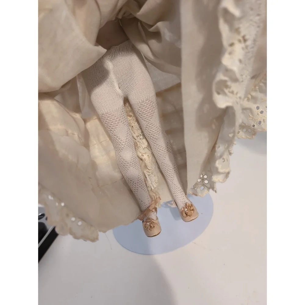 Vintage Porcelain Doll With‎ Stand